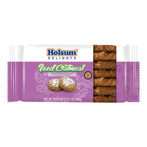 Holsum Delights Iced Oatmeal Cookies. Galletas de Avena Glaseadas de Holsum Delights.